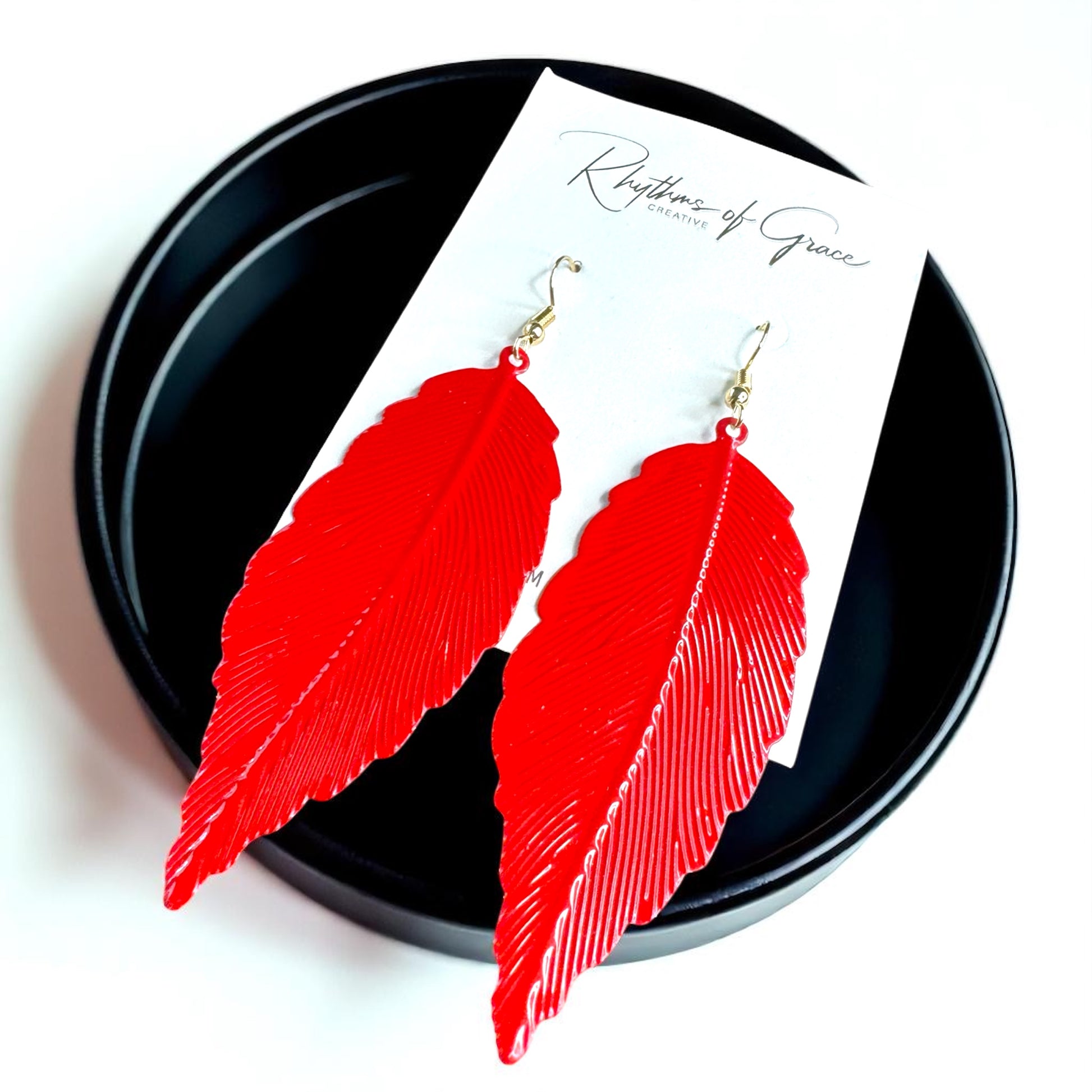 Embrace Autumn's Charm with Red Leaf Earrings! 🍂 - Rhythms of Grace Creative