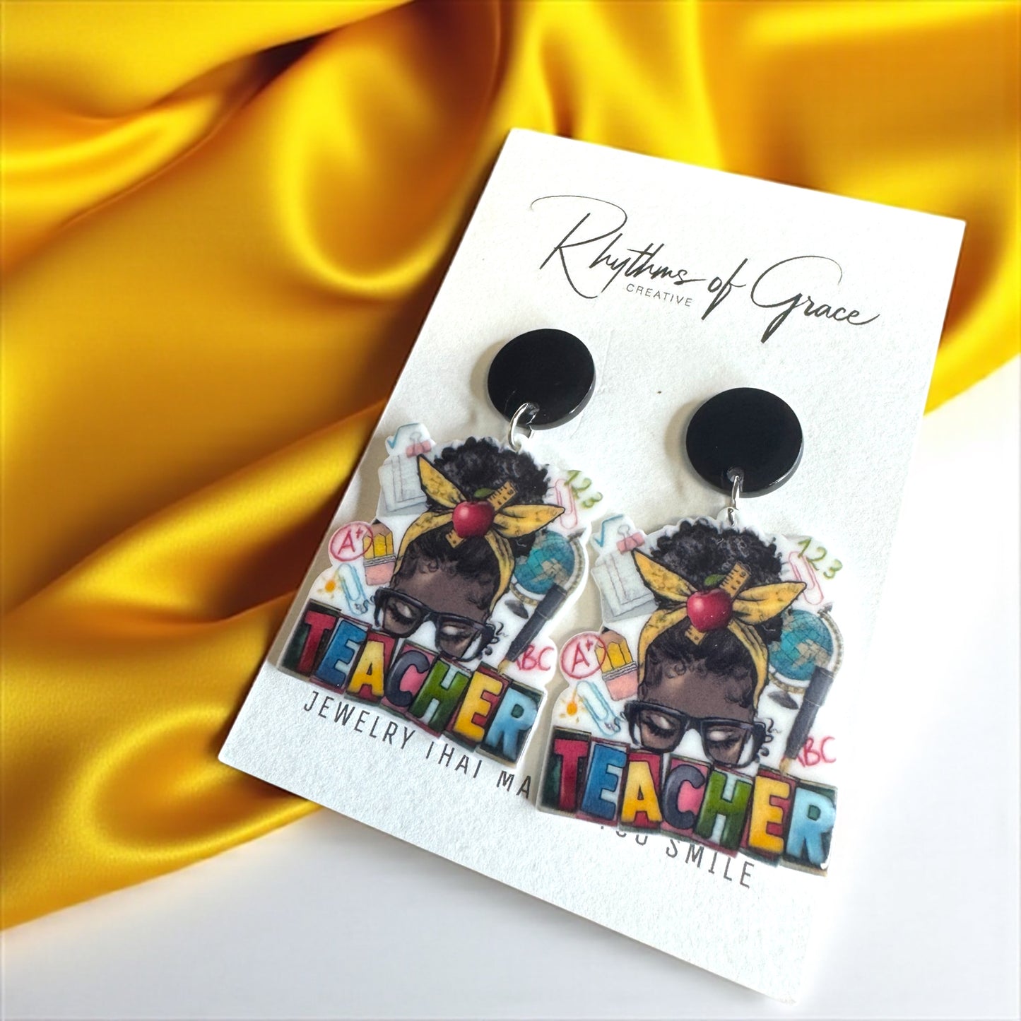 Smart & Stylish: Teacher Dangle Earrings for Every Educator! - Rhythms of Grace Creative