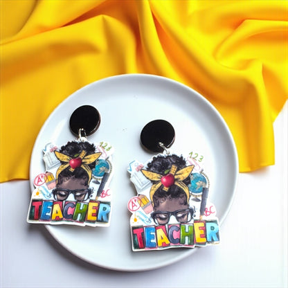 Smart & Stylish: Teacher Dangle Earrings for Every Educator! - Rhythms of Grace Creative
