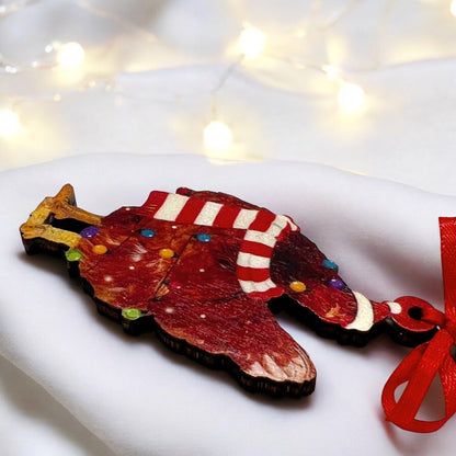 Cluckin' Cute 2024 Red Rooster Christmas Ornament - Personalize Your Holiday Cheer! - Rhythms of Grace Creative