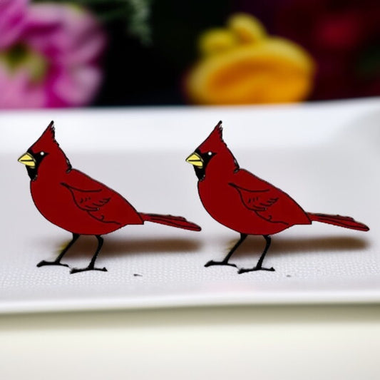 Whimsical Red Cardinal Stud Earrings: Adorable Nature-Inspired Charm!