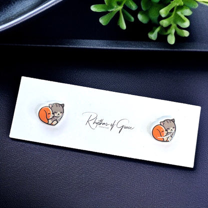 Purr-fectly Pawsome Heart-Shaped Stud Earrings!