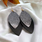 Spark Up Your Style: Chic Black Layered Leather Earrings - Gold or Silver Accent!