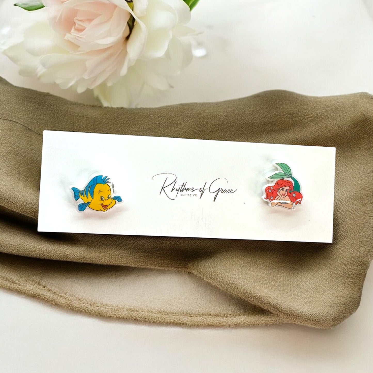 Under the Sea Sparkle: Little Mermaid-Inspired Stud Earrings!