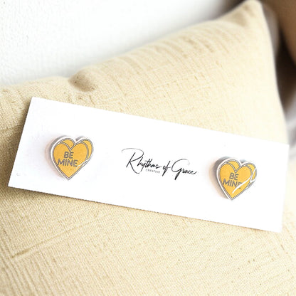 Sweet & Sassy Candy Heart Stud Earrings – Spice Up Your Look! 💖