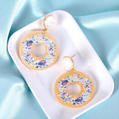 Blue Flower Earrings - Springtime Floral Elegance! 🌼