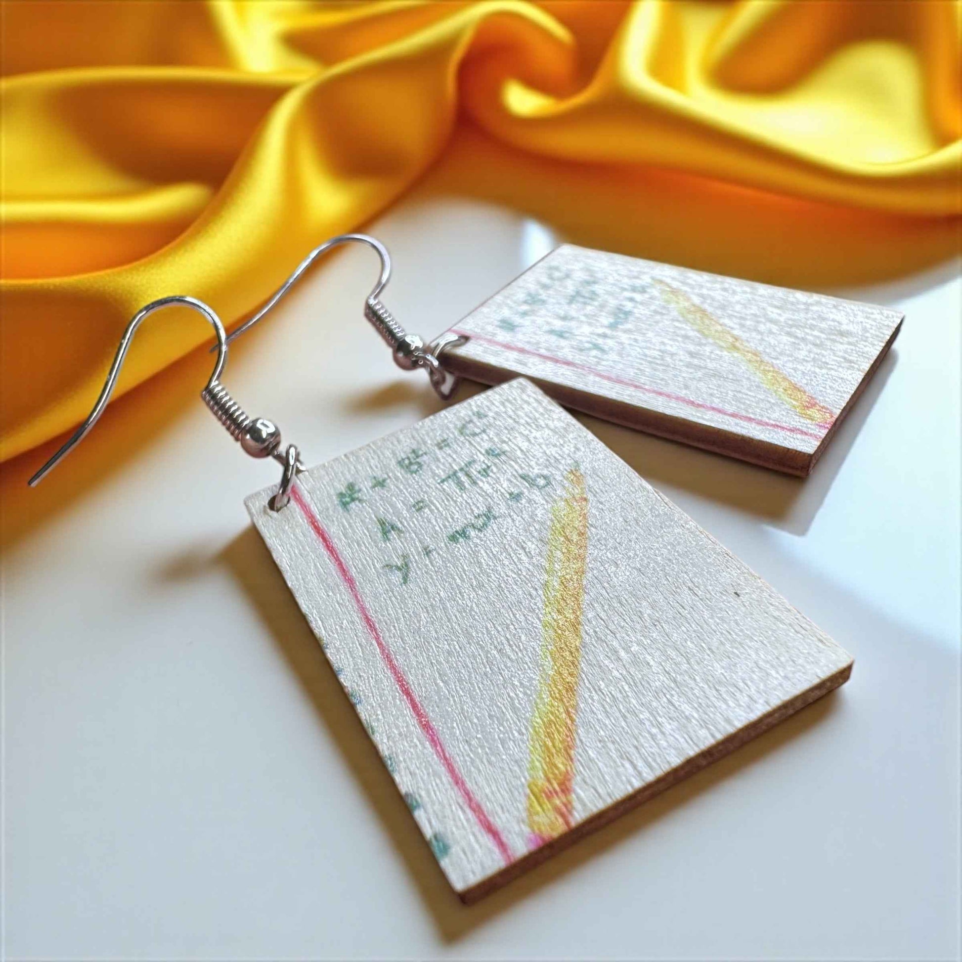 Math Made Stylish: Wooden Math Teacher Drop Earrings – Smart, Fun & Totally You!