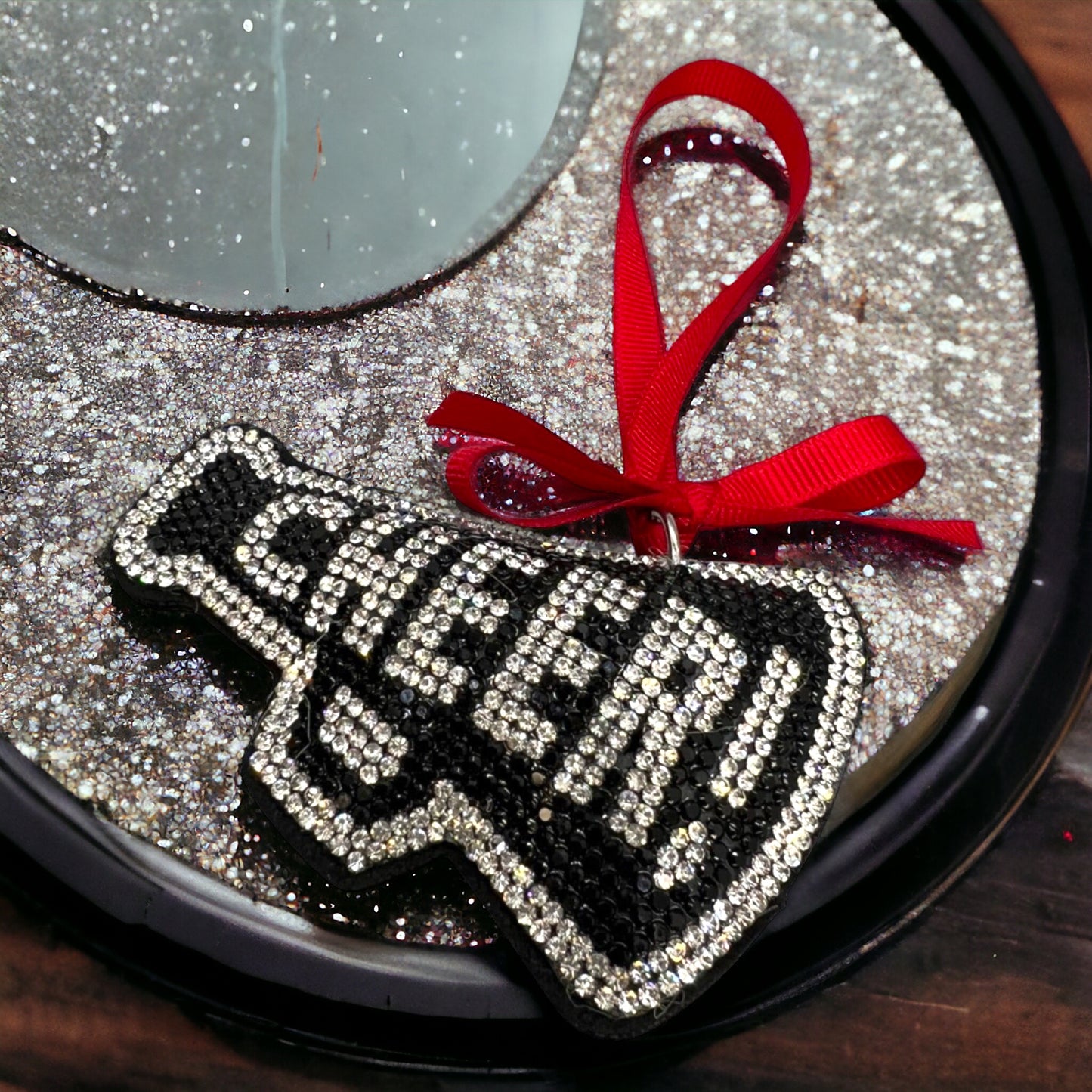 Personalized Rhinestone Cheerleader Christmas Ornament - Handcrafted Holiday Decor - Perfect Stocking Stuffer - Rhythms of Grace Creative