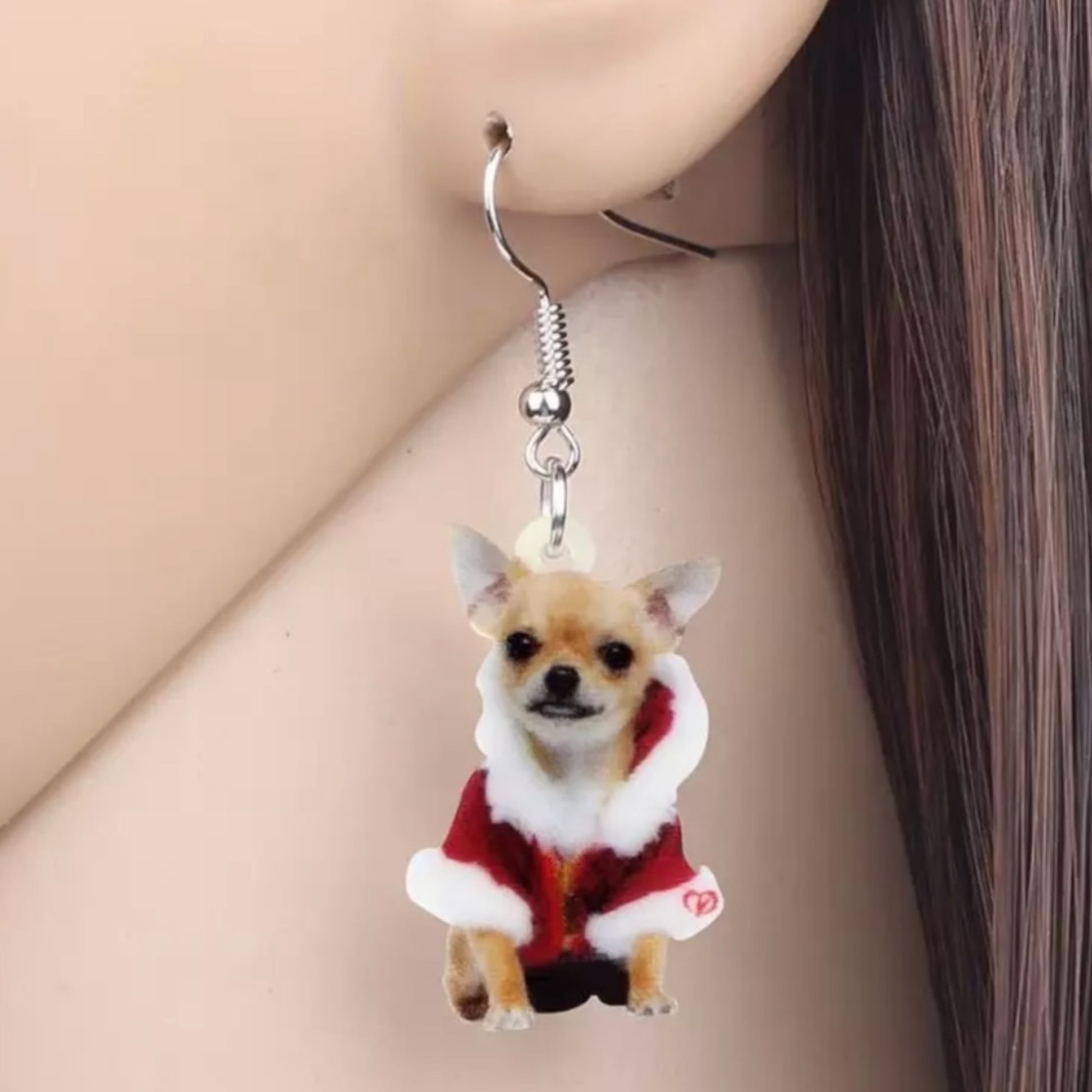 Chihuahua Earrings - Dog Earrings, Chi Mom, Dog Jewelry, Dog Mom, Chihuahua Jewelry, Dog Accessories, Puppy Earrings, Chihuahua Accessories - Rhythms of Grace Creative