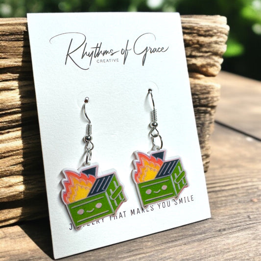 Hot Mess Express: Dumpster Fire Earrings to Spark Up Your Style!