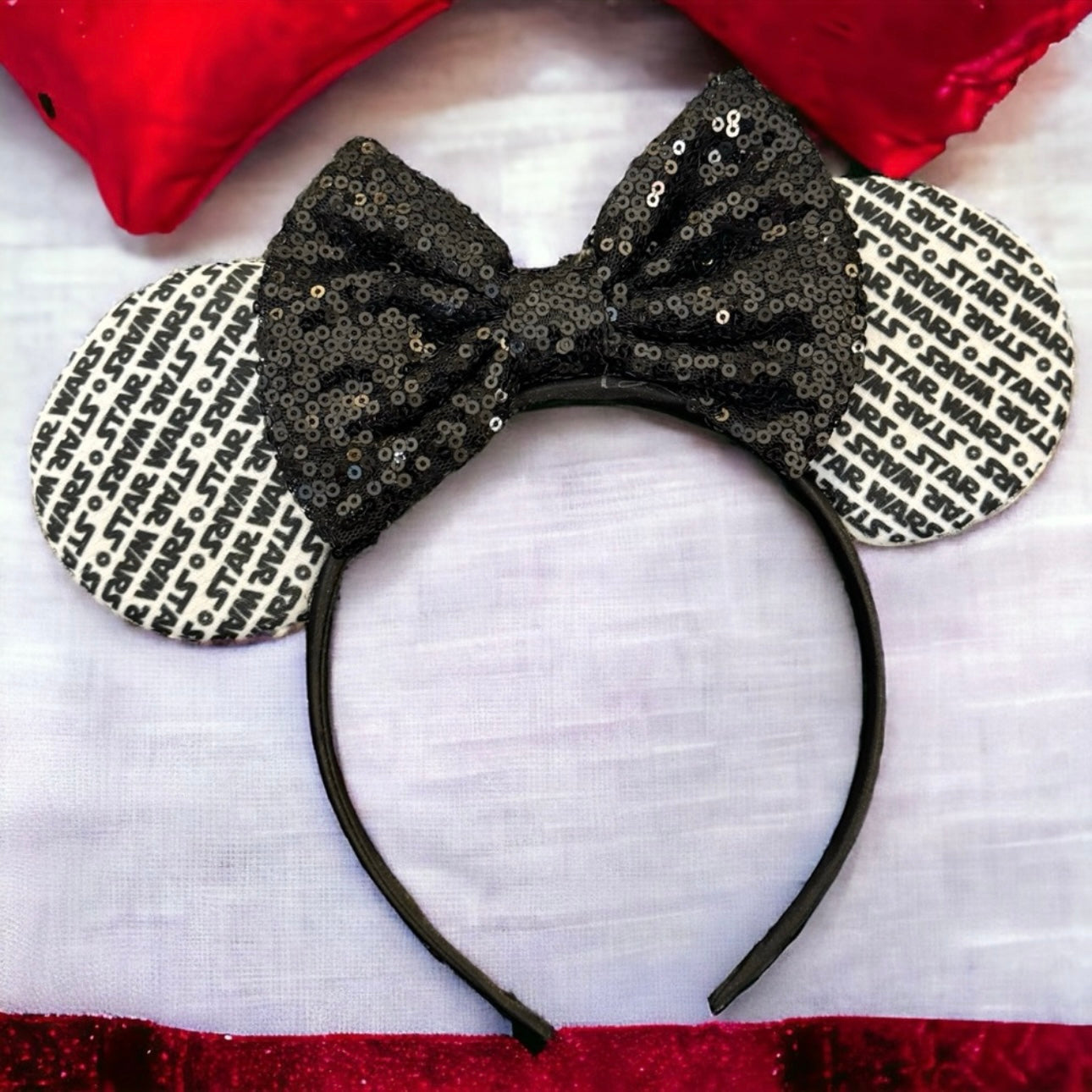 Star Wars Inspired Sequin Mouse Ears Headband, Darth Vader, Stormtrooper, NEW