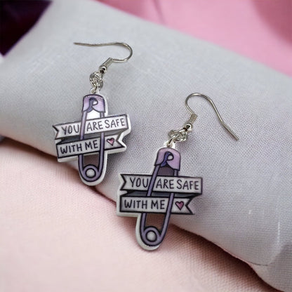 You Are Safe With Me – Safety Pin Earrings for Allies & Empaths - Rhythms of Grace Creative
