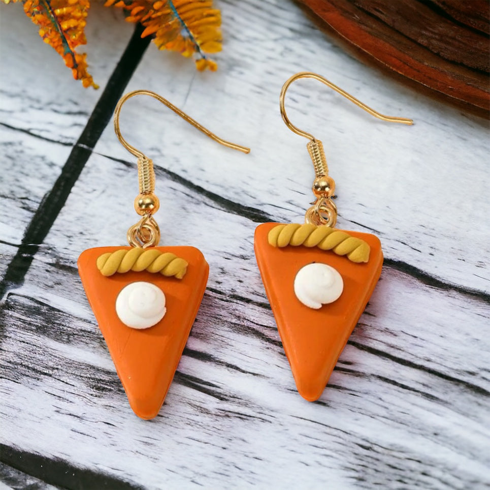 Pumpkin Pie Earrings - Thanksgiving Earrings, Thanksgiving Accessories, Turkey Trot, Thanksgiving Turkey Earrings - Rhythms of Grace Creative