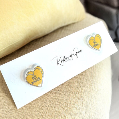 Sweet & Sassy Candy Heart Stud Earrings – Spice Up Your Look! 💖