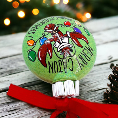 Unique Cajun Christmas Ornament - Merry Holiday Decor - Hand-Painted & Personalized