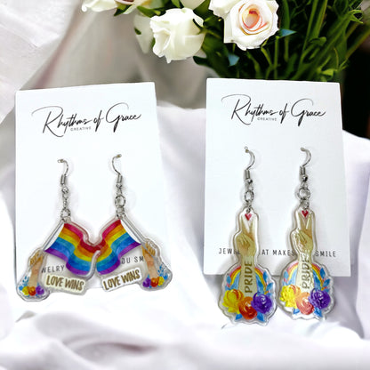 Sparkle with Pride: Vibrant Rainbow Earrings for Every Celebration!