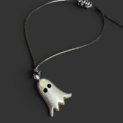 Spellbinding Halloween Wish Bracelet with Silver Ghost Charm! 👻