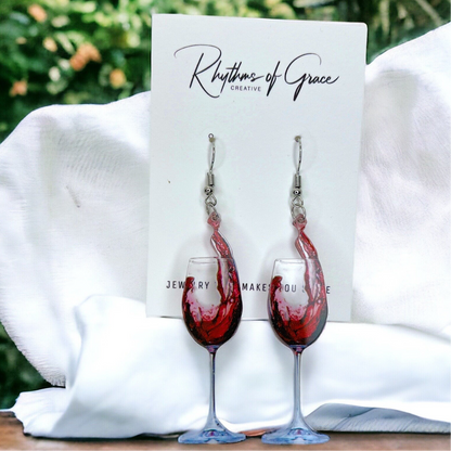 Sip, Sparkle, & Shine: Red Wine Glass Earrings for Every Vino Lover!