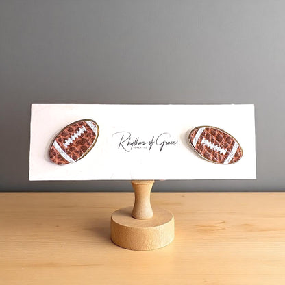 Touchdown Fashion: Adorable Football Stud Earrings