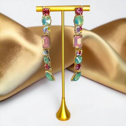 Pastel Dreams: Dazzling Rhinestone Dangle Earrings for Every Occasion!