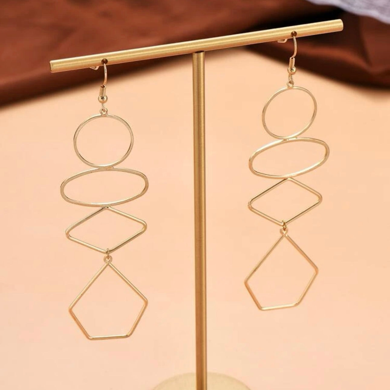 Gold Drop Earrings - Dangle Earrings, Boho Chic, Bohemian Earrings, Gold Dangle - Rhythms of Grace Creative