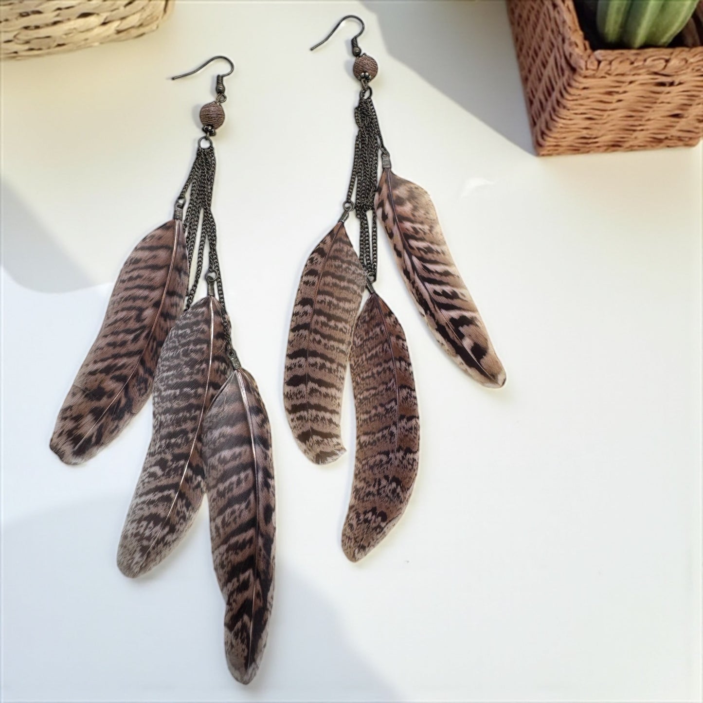 Boho Chic Feathered Dangle Earrings - Wild & Free Country Vibes!