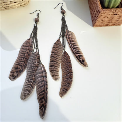 Boho Chic Feathered Dangle Earrings - Wild & Free Country Vibes!