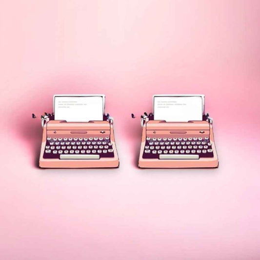 Pink Typewriter Stud Earrings: A Vintage Whimsy!