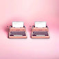 Pink Typewriter Stud Earrings: A Vintage Whimsy!