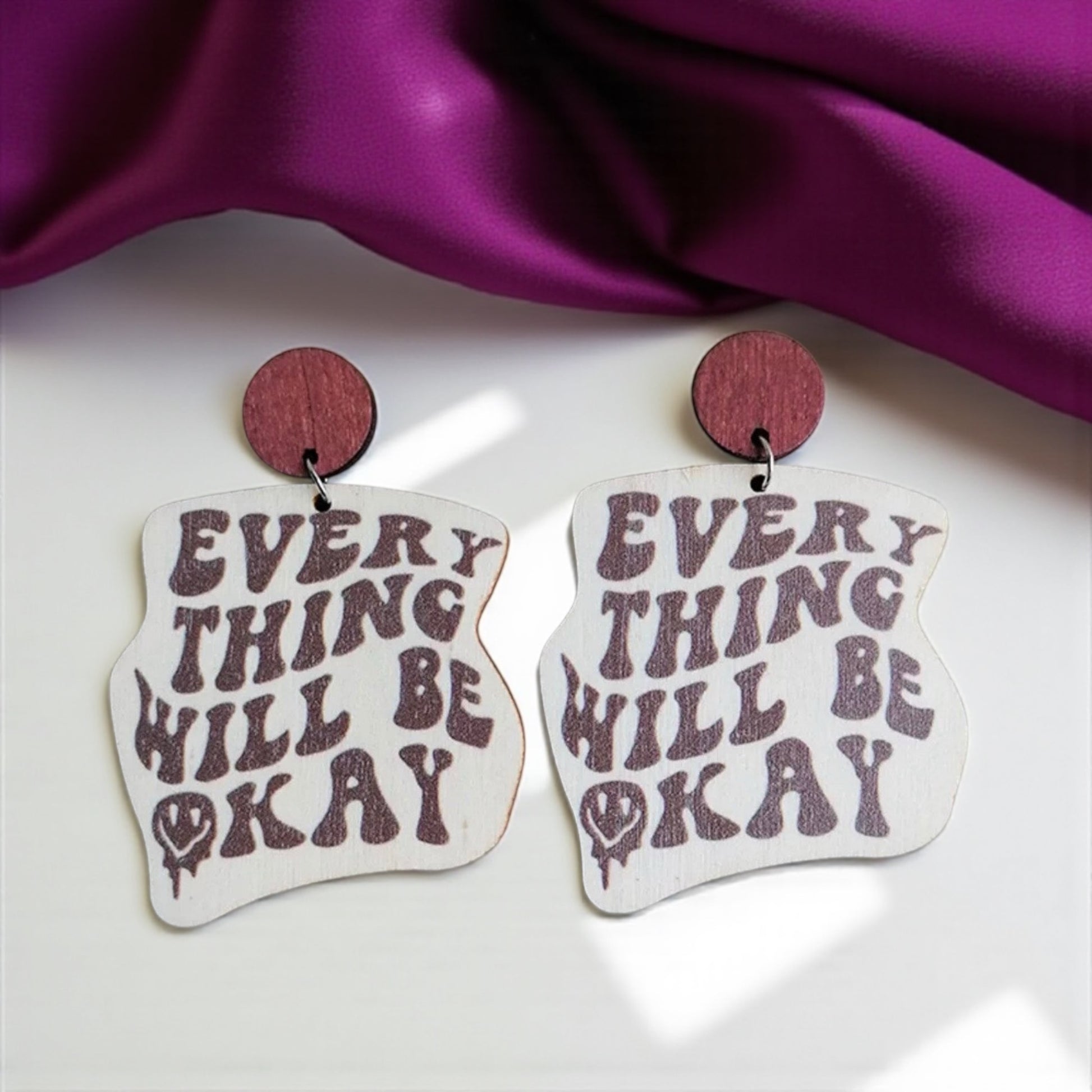 Motivational Dangle Earrings: Wear Your Positivity! 🌟 - Rhythms of Grace Creative