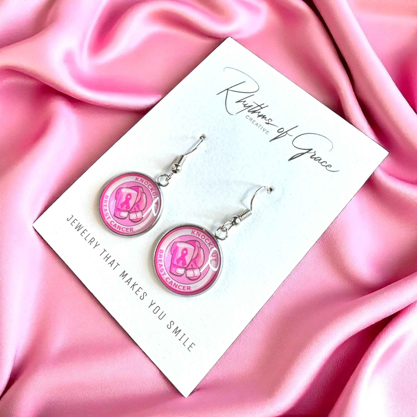 Fight Like a Girl (and Look Fabulous Doing It!) - Breast Cancer Awareness Earrings 💖