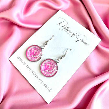 Fight Like a Girl (and Look Fabulous Doing It!) - Breast Cancer Awareness Earrings 💖