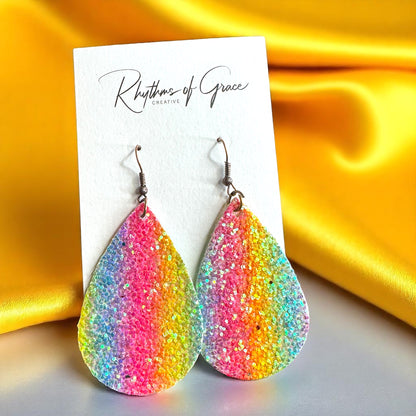 Sparkle and Shine with Neon Glitter Earrings
