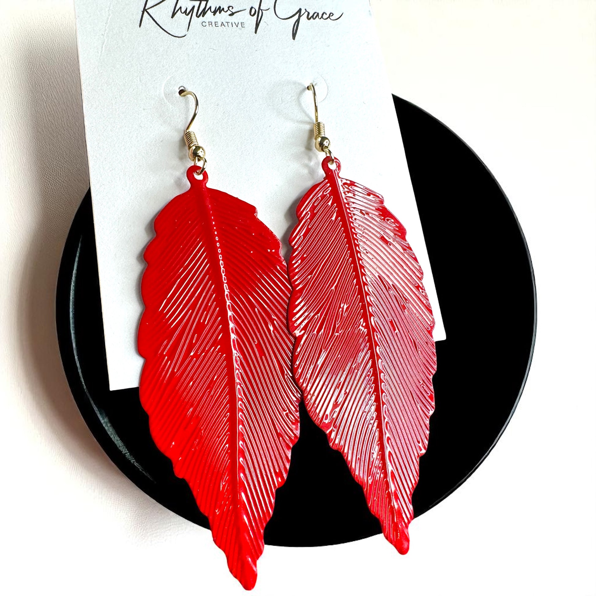Embrace Autumn's Charm with Red Leaf Earrings! 🍂 - Rhythms of Grace Creative