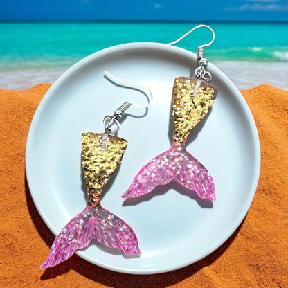 Mermaid Tail Magic – Glittery Earrings in 3 Splashy Colors! ✨