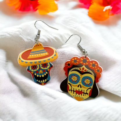 Fiesta Earrings - Dia de los Muertos, Halloween Earrings, Taco Tuesday, Tequila Earrings, Halloween Earrings, Piñata Earrings, Day of the Dead, Avocado Earrings, Cinco de Mayo - Rhythms of Grace Creative