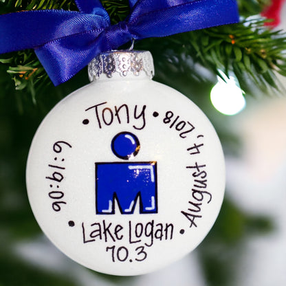 Custom Hand-Painted Triathlon Ornament - Personalized Runner Holiday Decoration