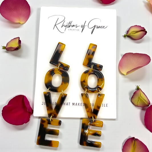LOVE at First Dangle – Tortoiseshell Statement Earrings