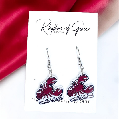 Lobster Dangle Earrings: Your Friendly Reminder of Love! FRIENDS