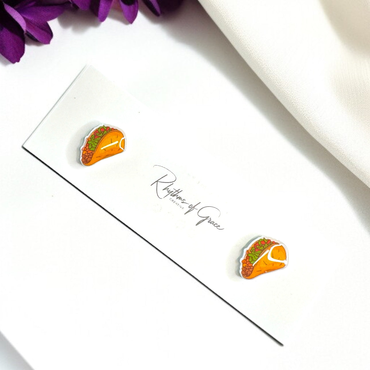 Taco 'Bout Style: Fun Taco Stud Earrings! 🌮