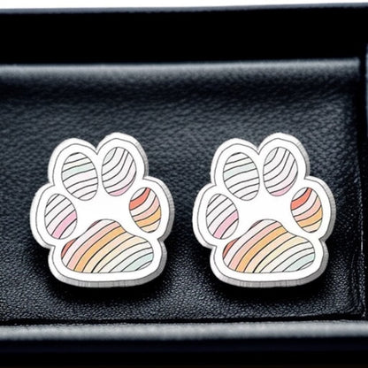 Vibrant Paw Print Studs – A Purr-fect Gift!