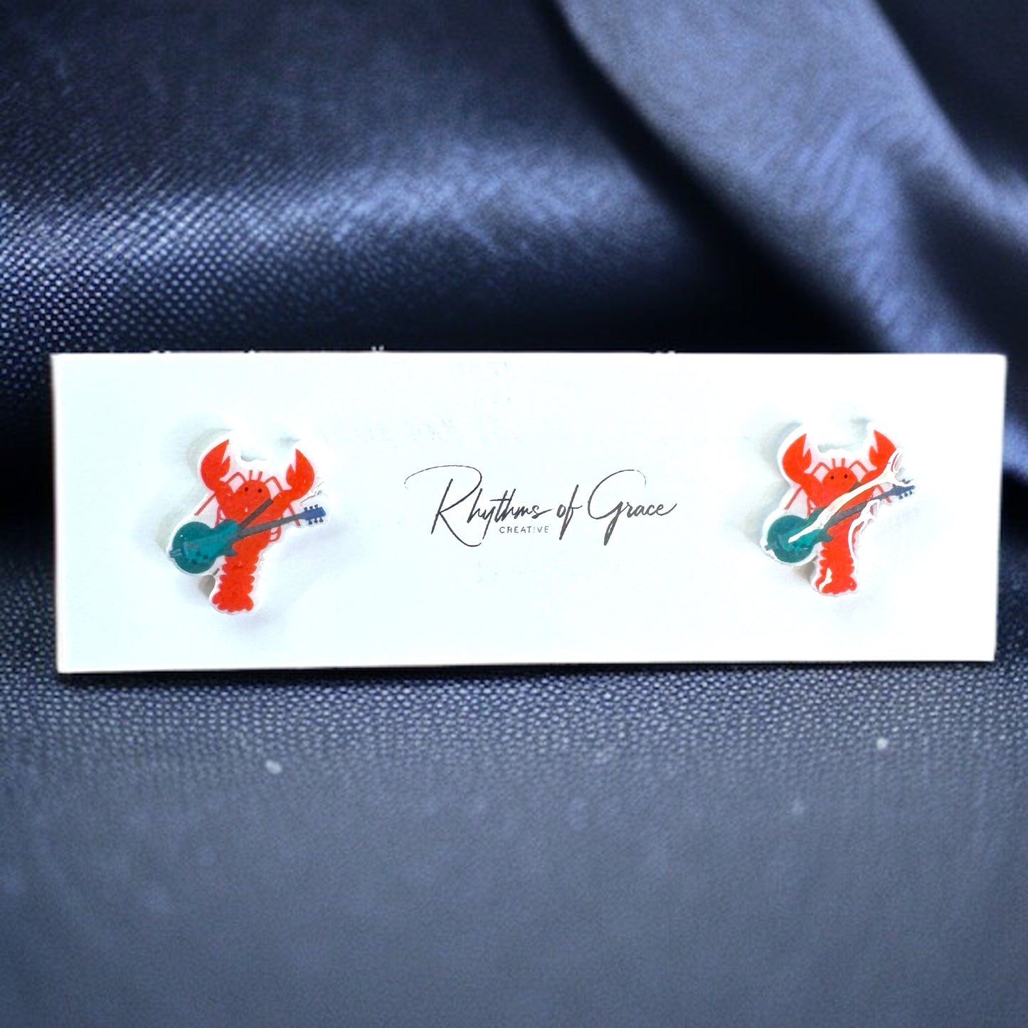 Crawfish/Lobster Stud Earrings – Dive into Style!