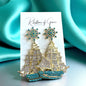Sail Away in Style: Rhinestone Sailboat Dangle Earrings