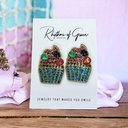 Sweet Treats for Your Ears: Sparkling Cupcake Earrings!