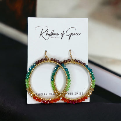 Vibrant Rainbow Crystal Earrings - Sparkle Every Day!