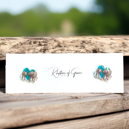 Adorable Elephant Stud Earrings - Two Delightful Designs! 