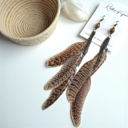 Boho Chic Feathered Dangle Earrings - Wild & Free Country Vibes!