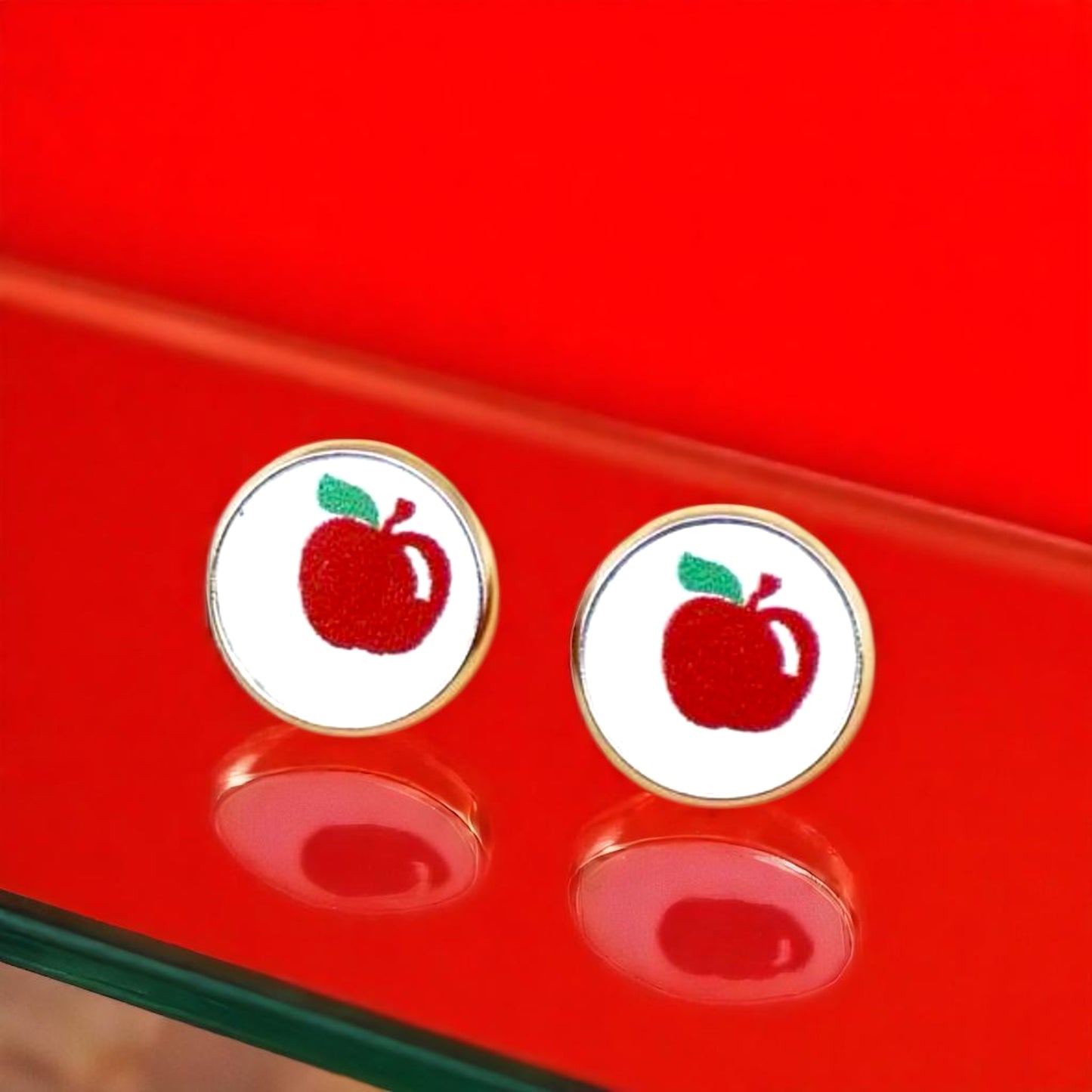 Sweeten Your Style with Apple Stud Earrings! 🍎