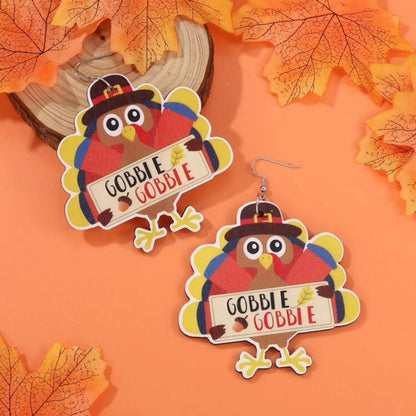 Turkey Earrings - Thanksgiving Earrings, Thanksgiving Accessories, Turkey Trot, Thanksgiving Turkey Earrings - Rhythms of Grace Creative