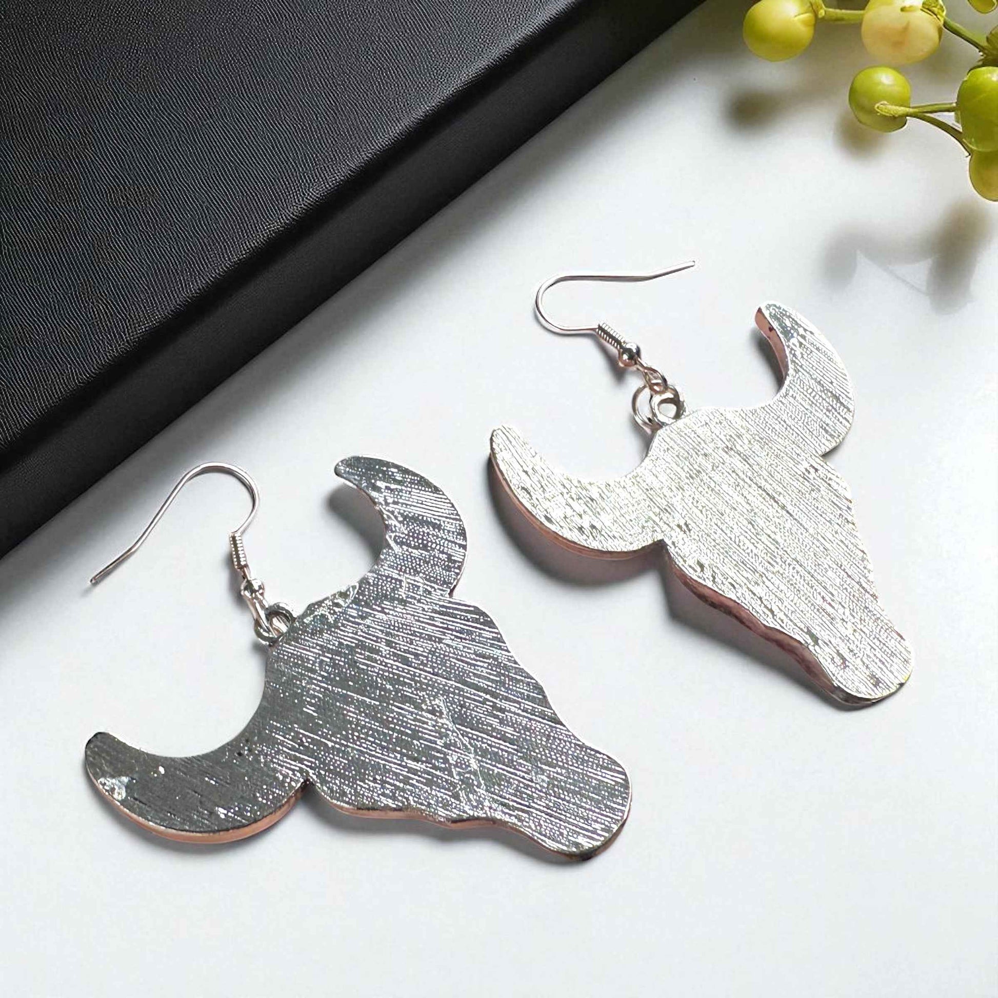 Giddy Up Glam: Rhinestone Longhorn Dangle Earrings